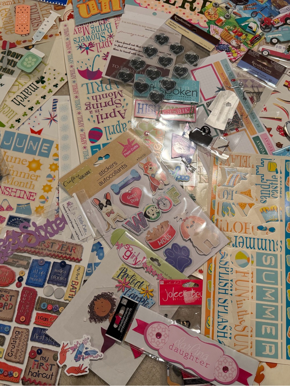 Sticker Assortment Pack - Multi Color Scrapbook Stickers